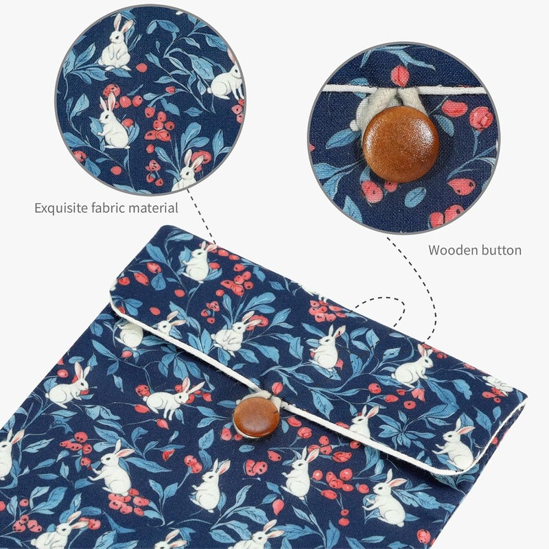 Clezolraa 6-7 inch Kindle Sleeve Pouch for 6.8"-7" Kindle Paperwhite 2024, 6" Kindle 2024/2022, Colorsoft, Oasis, Cotton-Padded Envelope Sleeve Case with Stylish Printed for Most E-Readers, Blue - Image 4